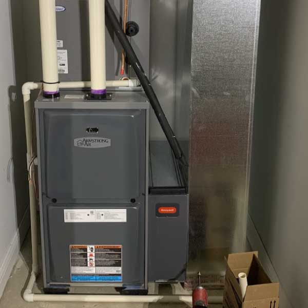 Armstrong Air furnace and Honeywell air filter installation