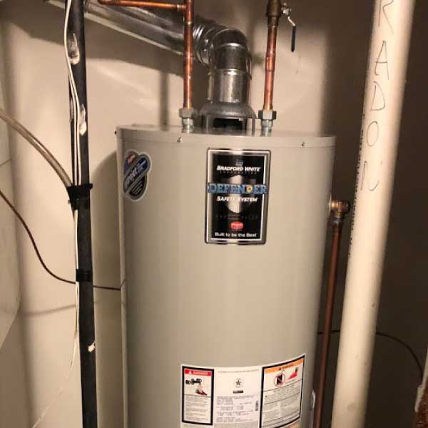 Bradford White tank water heater installation